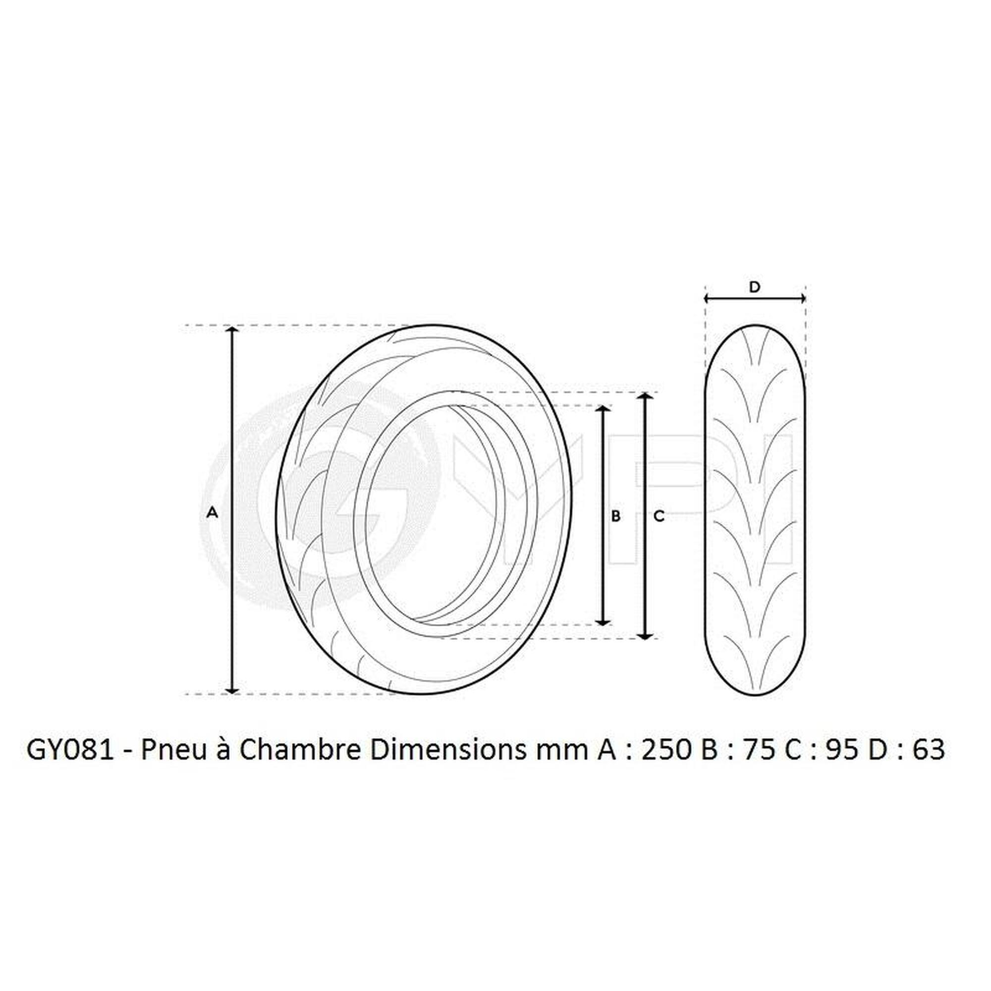 Pneu 60/70-7.0 Tubeless avec gel à l'intérieur