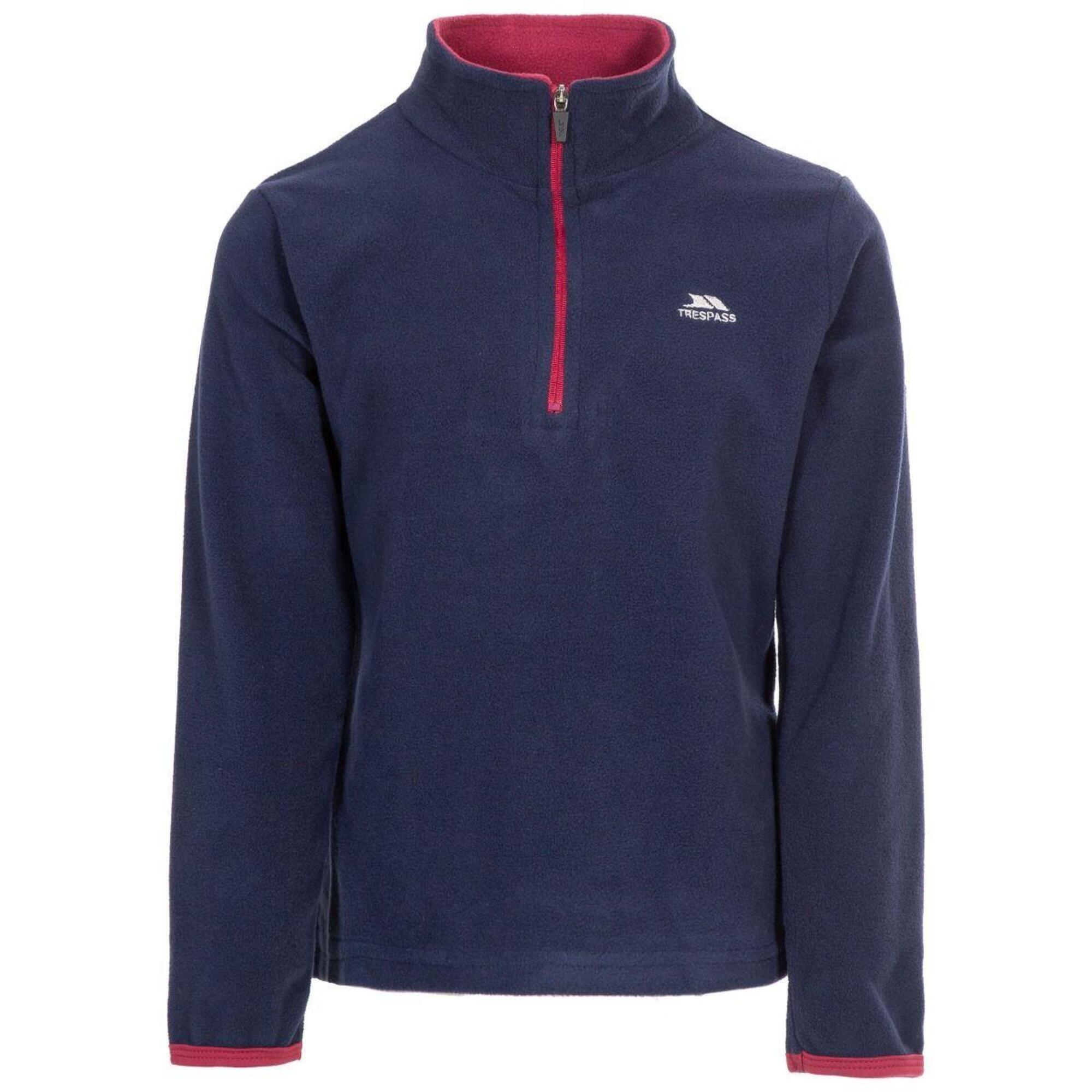 TRESPASS Childrens/Girls Sybil Micro Fleece (Navy/Raspberry)