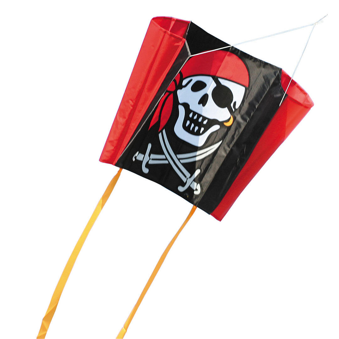 Aquilone per bambini HQ Sleddy Jolly Roger 100083 Nero 76 x 50 cm + coda 190 cm 2/5