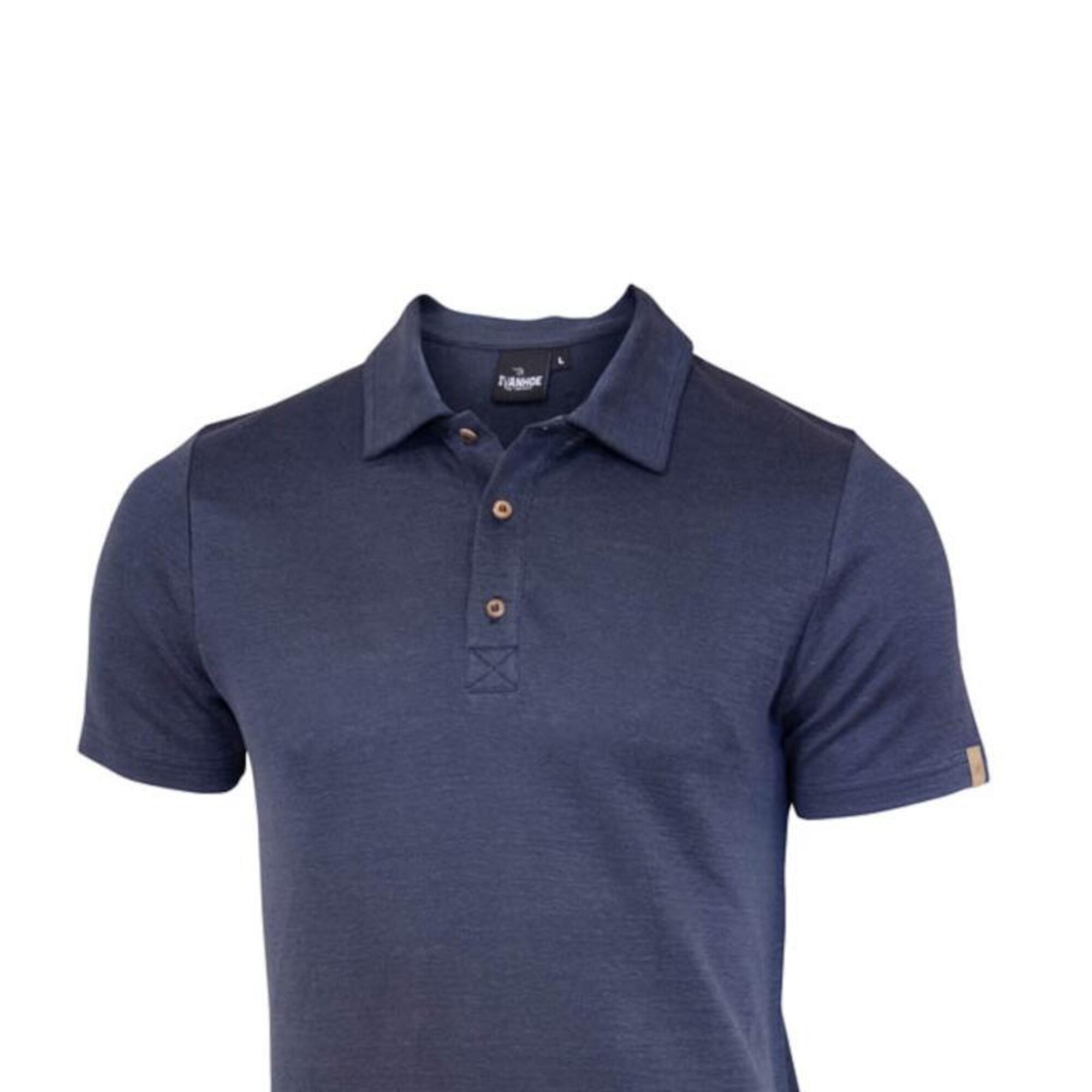 Polo 100% lin pour homme GY Seth Steelblue - Bleu