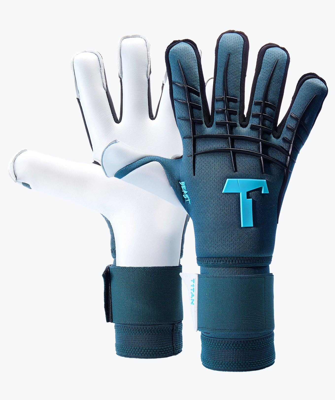T1TAN Guanti da portiere adulto Petrol Beast 3.0 con stecche