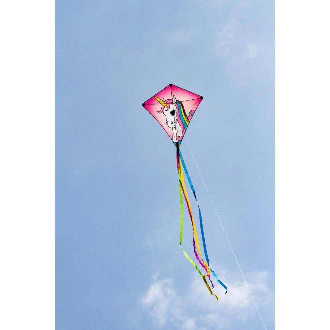 Pipa infantil HQ Eddy Unicórnio 100071 Rosa 68 x 68 cm + 200 cm de cauda 4/5