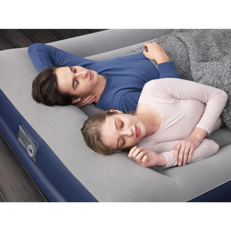 Cama insuflável de 2 lugares Bestway 203x152x36cm azul cinzento