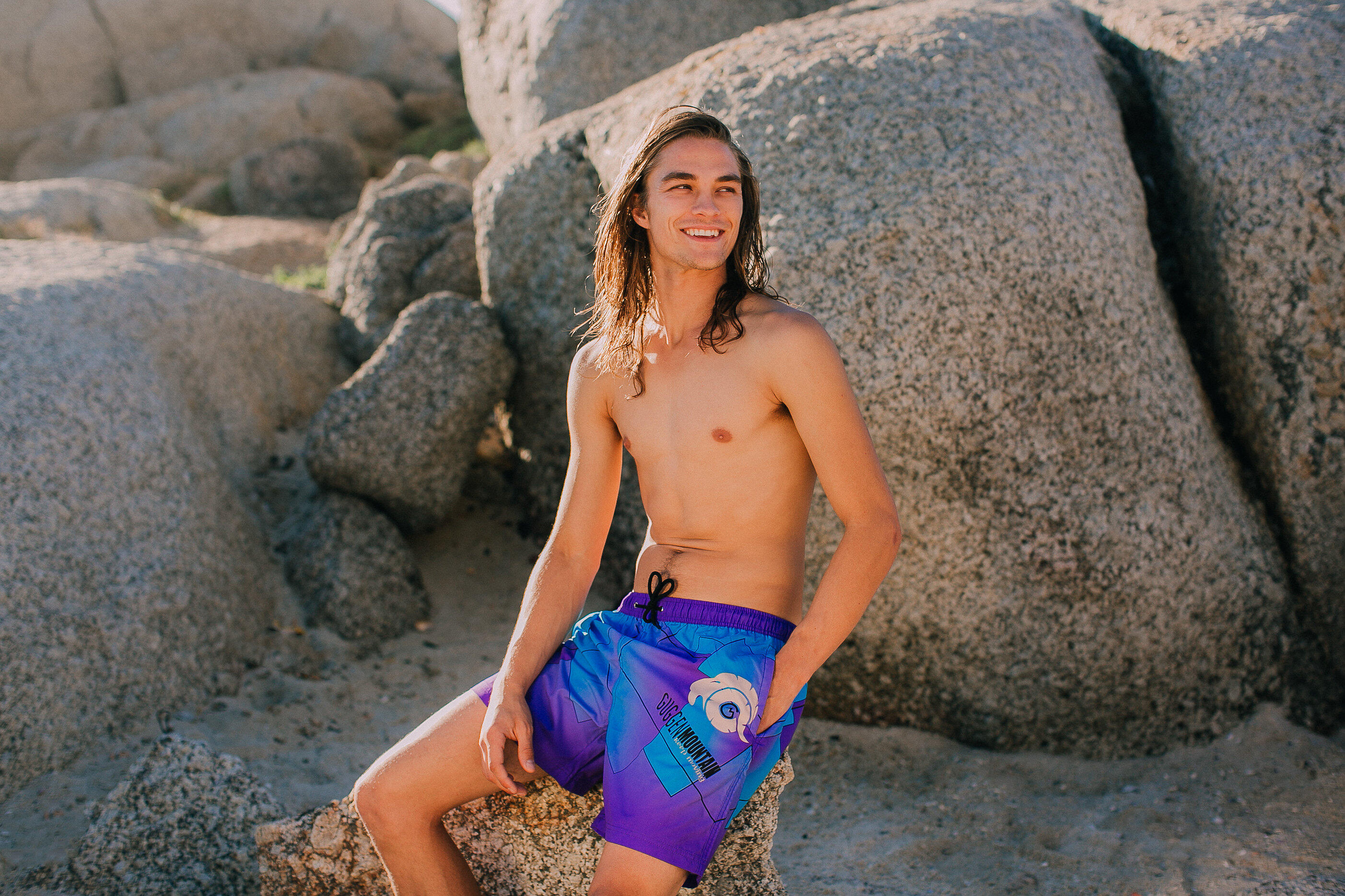 GUGGEN MOUNTAIN B8 Boardshort Short Maillot de bain homme avec motif 5/7