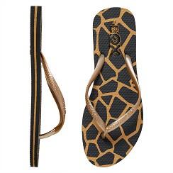 XQ | Tongs femme | Imprimé animal | Doré | Taille 38 | Sandales de plage femme