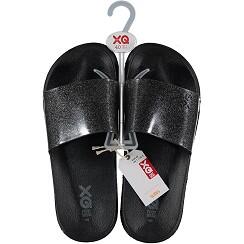 XQ | Tongs pour femme | Fashion | Noir | Taille 38 | Pantoufles de bain pour