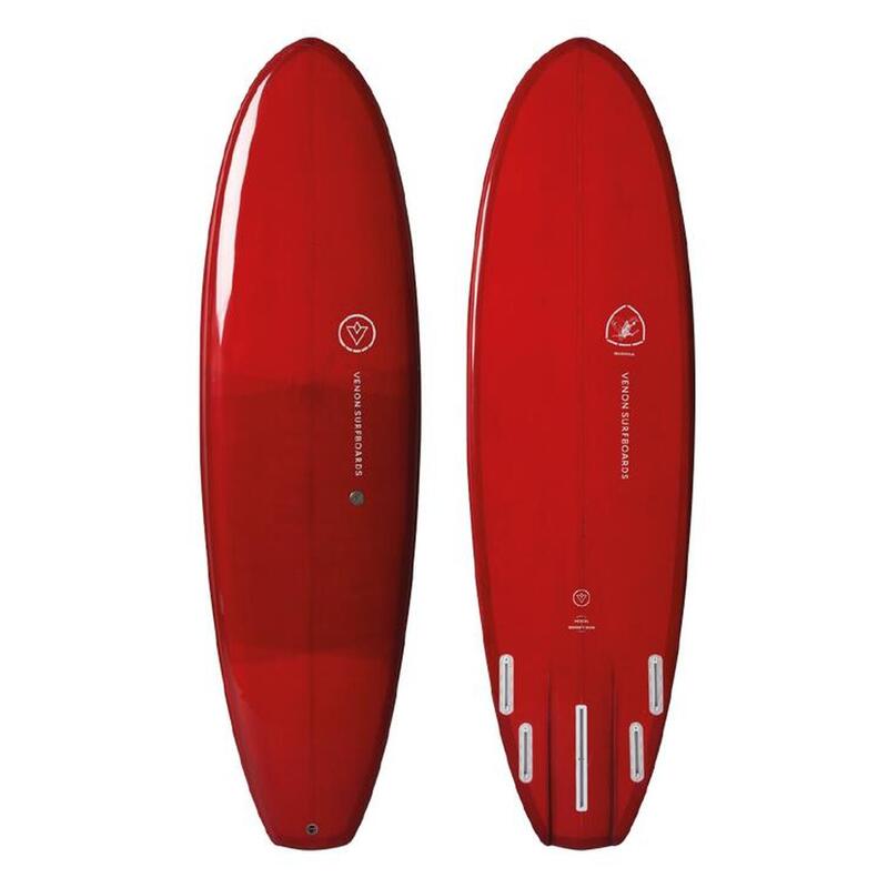 Planche de surf QUOKKA Hybrid 5Fins Double Layer Wine 6'4"