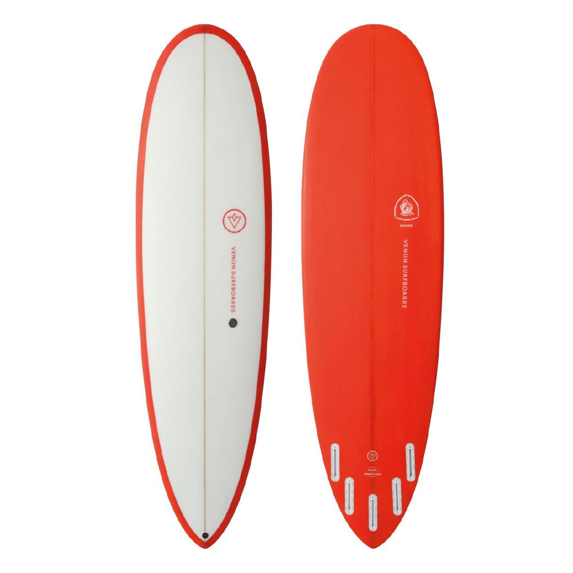 Planche de surf GOPHER Hybrid Pintail White Deck Coral 7'0"