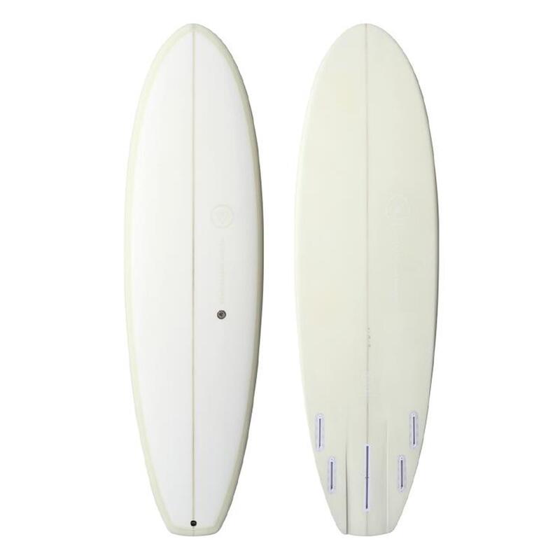 Planche de surf QUOKKA Hybrid 5Fins White Deck Cream 6'4"