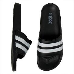 XQ | Tongs homme | Rayures | Noir/Blanc | Taille 43 | Pantouffles de bain homme