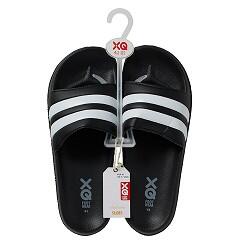 XQ | Tongs homme | Rayures | Noir/Blanc | Taille 43 | Pantouffles de bain homme