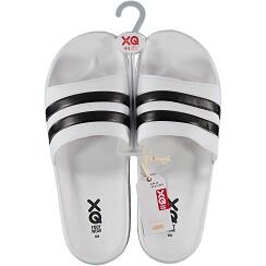 XQ | Tongs homme | Rayures | Blanc/Noir | Taille 43 | Pantouffles de bain homme