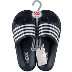 XQ - Slippers Dames - Stripes - Navy - Badslippers dames - Gevormd voetbed