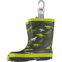 XQ | Bottes de pluie Dino | Enfants | Verte |  | Caoutchouc | Taille 21/22