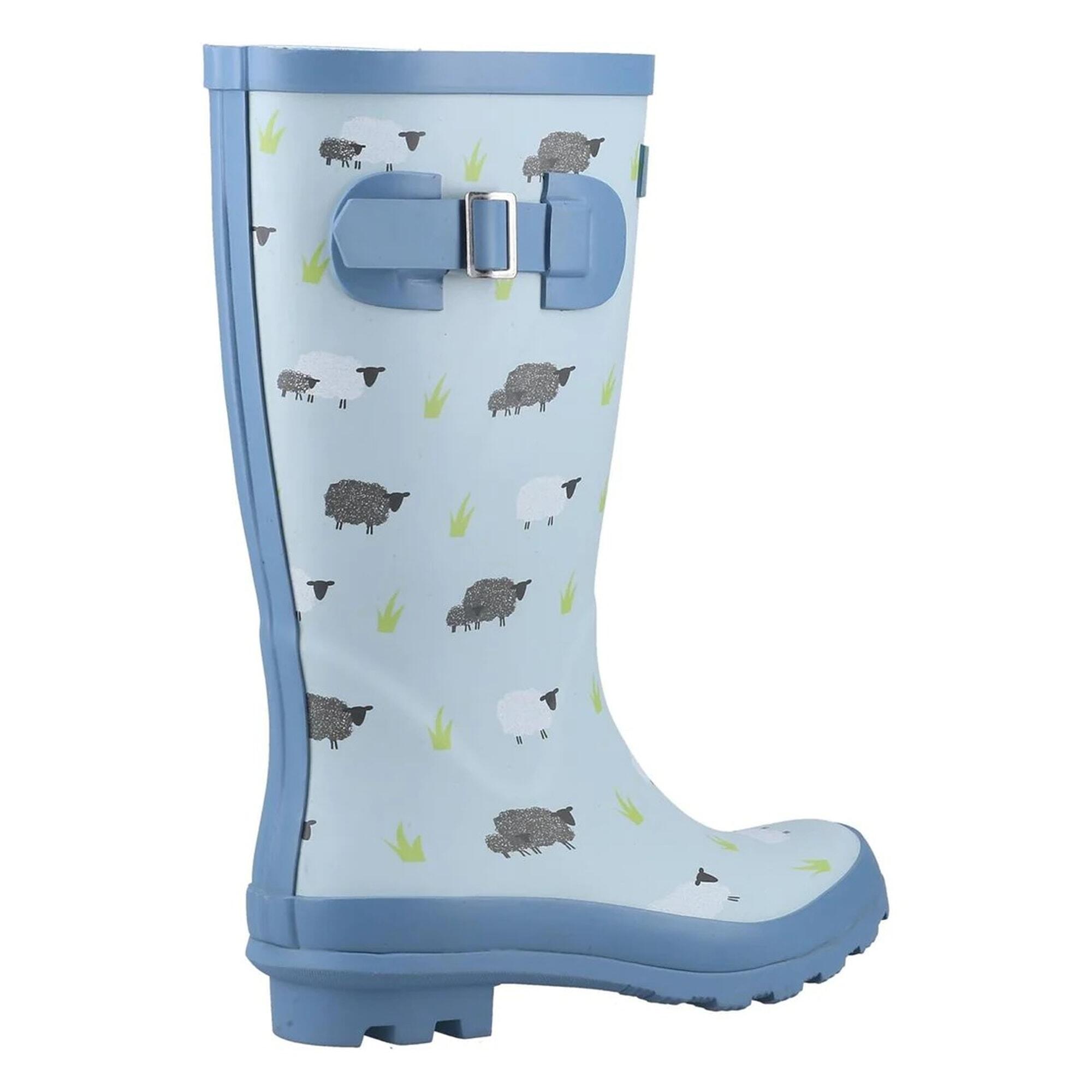 Womens/Ladies Farmyard Sheep Wellington Boots (Blue) 2/5