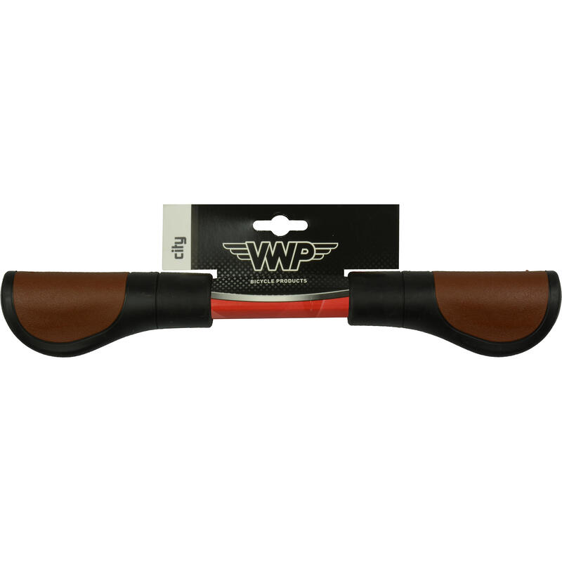 VWP Fiets Handvatten - Leer, 11,5 cm, Zwart/Bruin