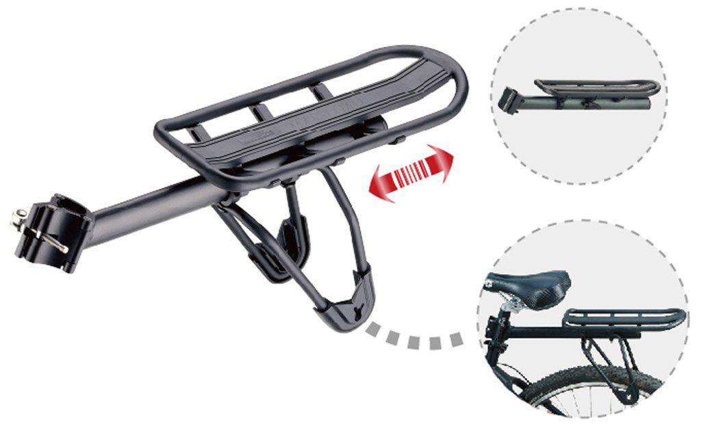 Porte-bagages arrière Massload pour tige de selle QR 25–34 mm aluminium mat 2/4