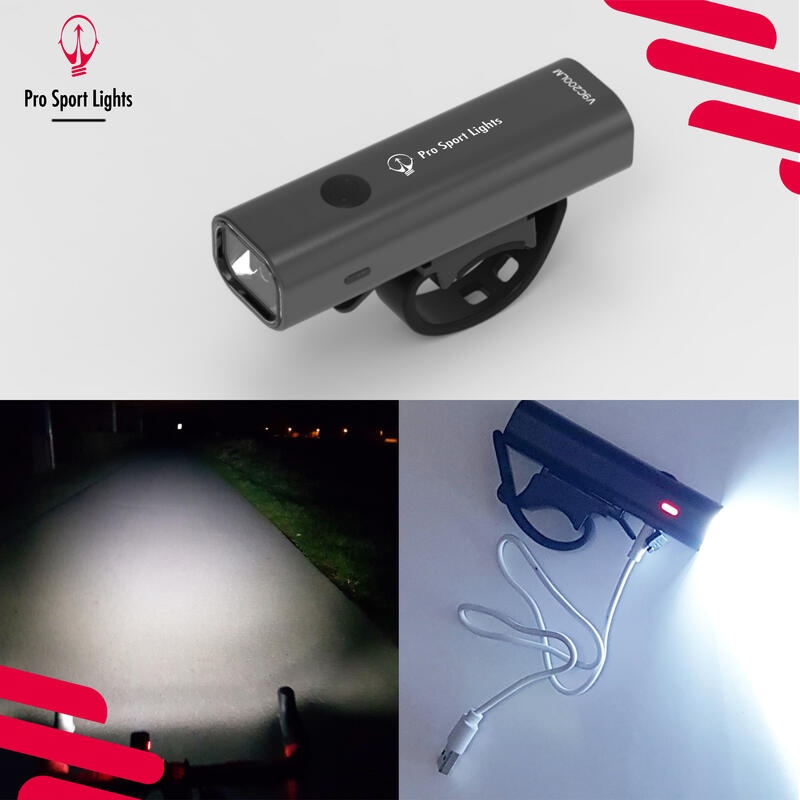 400 Lumen - Lampe de vélo LED USB Rechargeable