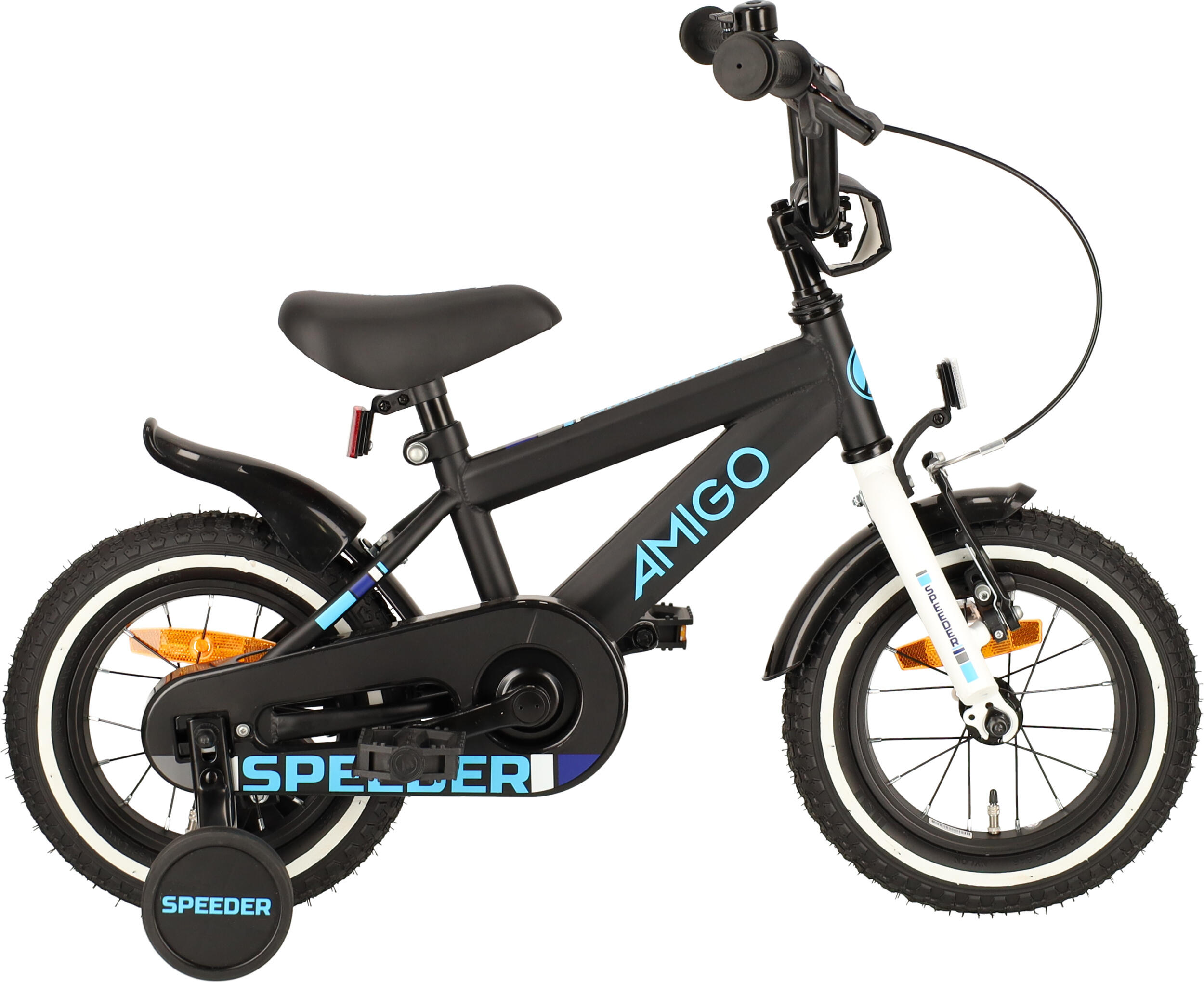 AMIGO AMIGO Kinderfahrräder Jungen Speeder 12 Zoll Jungen Rücktrittbremse Schwarz/Blau