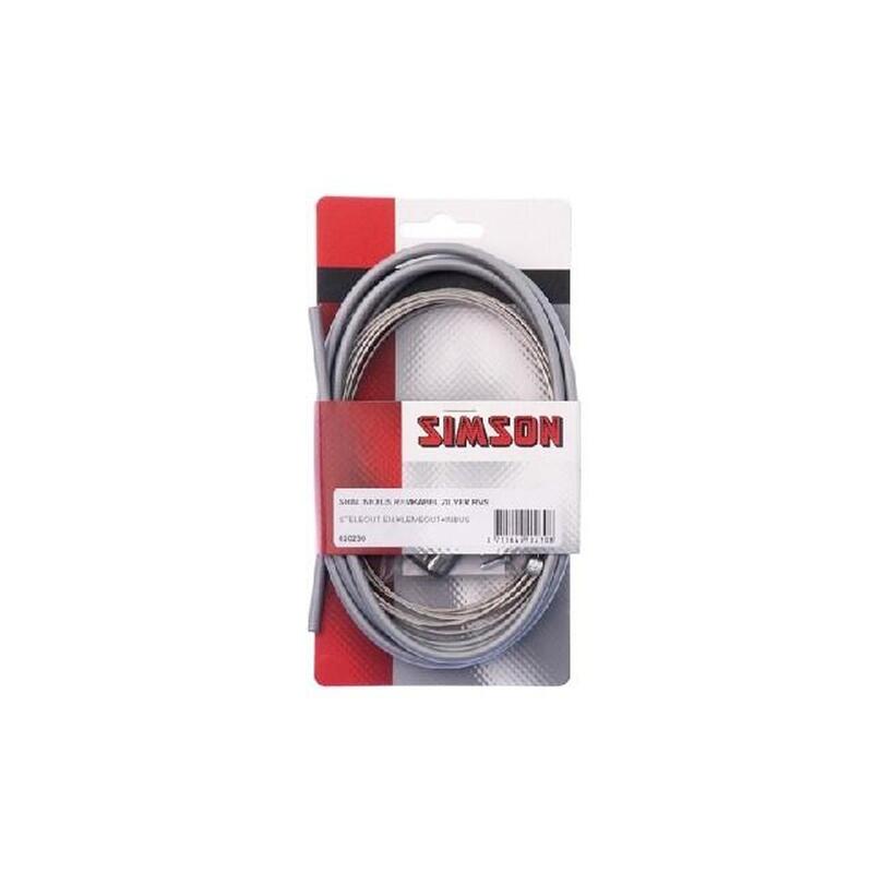 Simson remkabel set Nexus rollerbrake 2250/1700 mm grijs /zilver