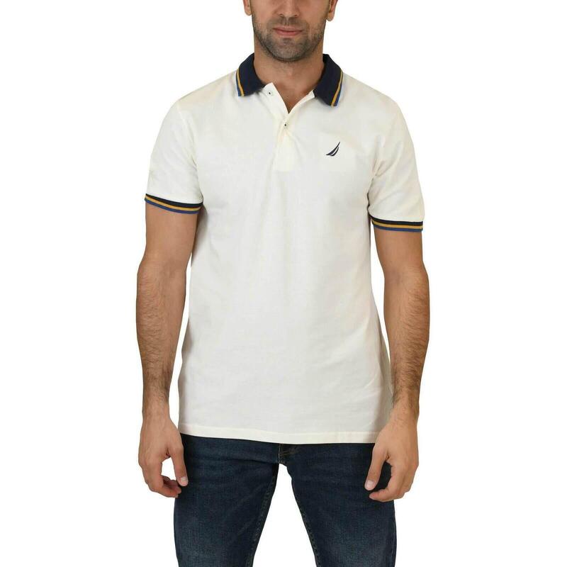 T-Shirt Nautica Fenix Polo, Bege, Homens