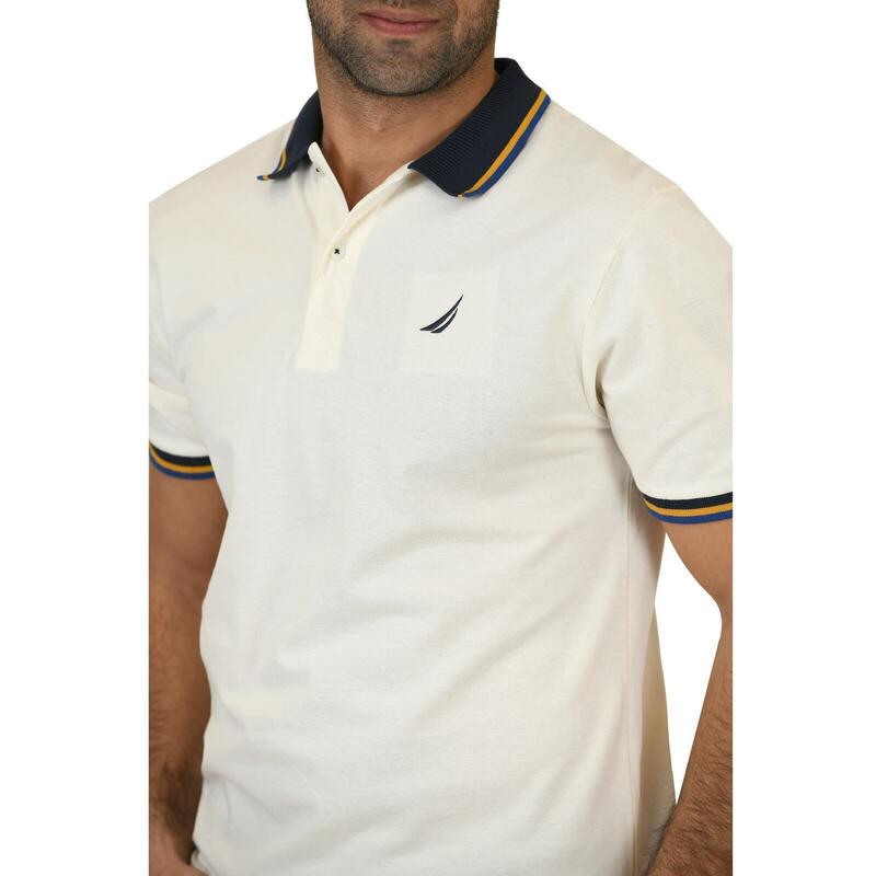 T-Shirt Nautica Fenix Polo, Bege, Homens