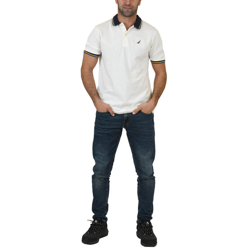 T-Shirt Nautica Fenix Polo, Bege, Homens