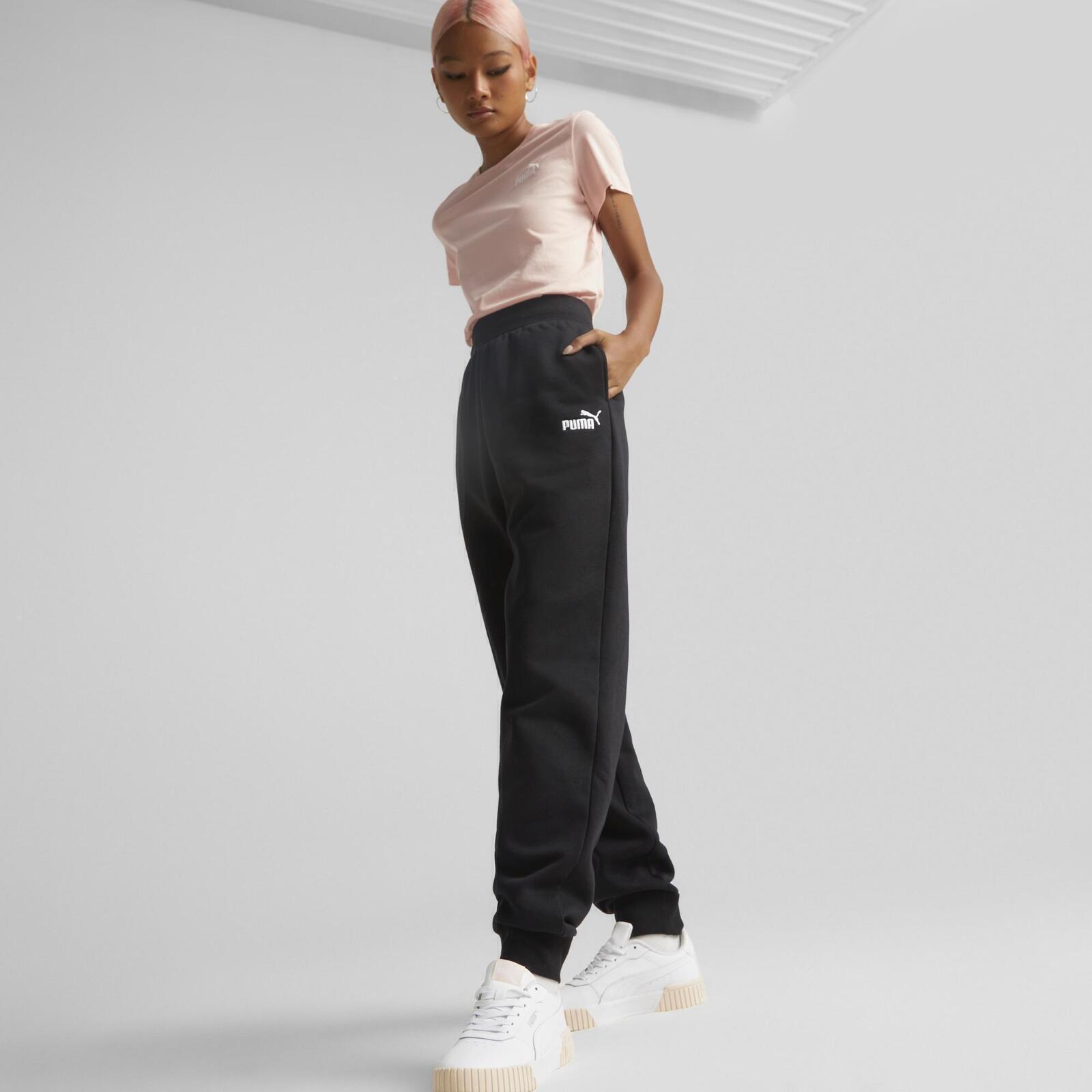 Broek Puma ESS Embroidery High-Waist Pants FL, Zwart, Dames 5/5
