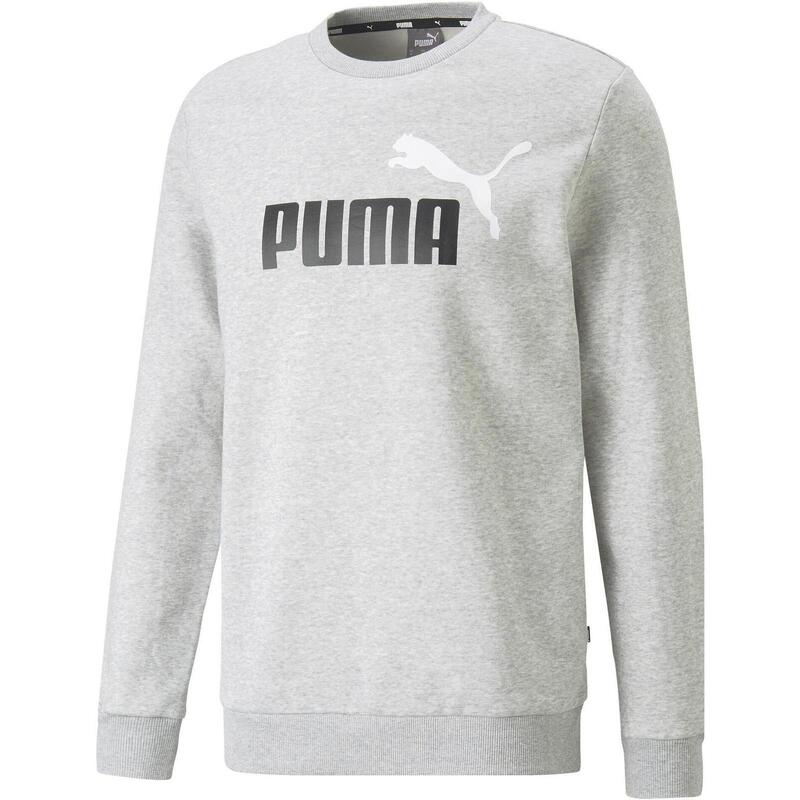 Bluza barbati Puma Essentials Two-Tone Big Logo Crew Neck, Gri