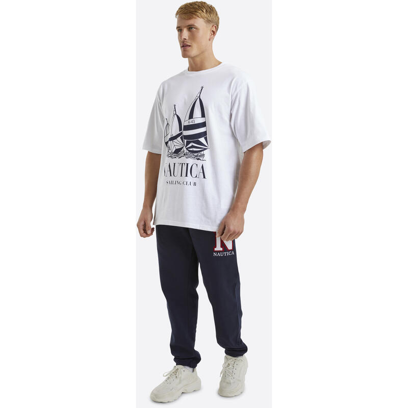 Tricou barbati Nautica Denton Oversized, Alb