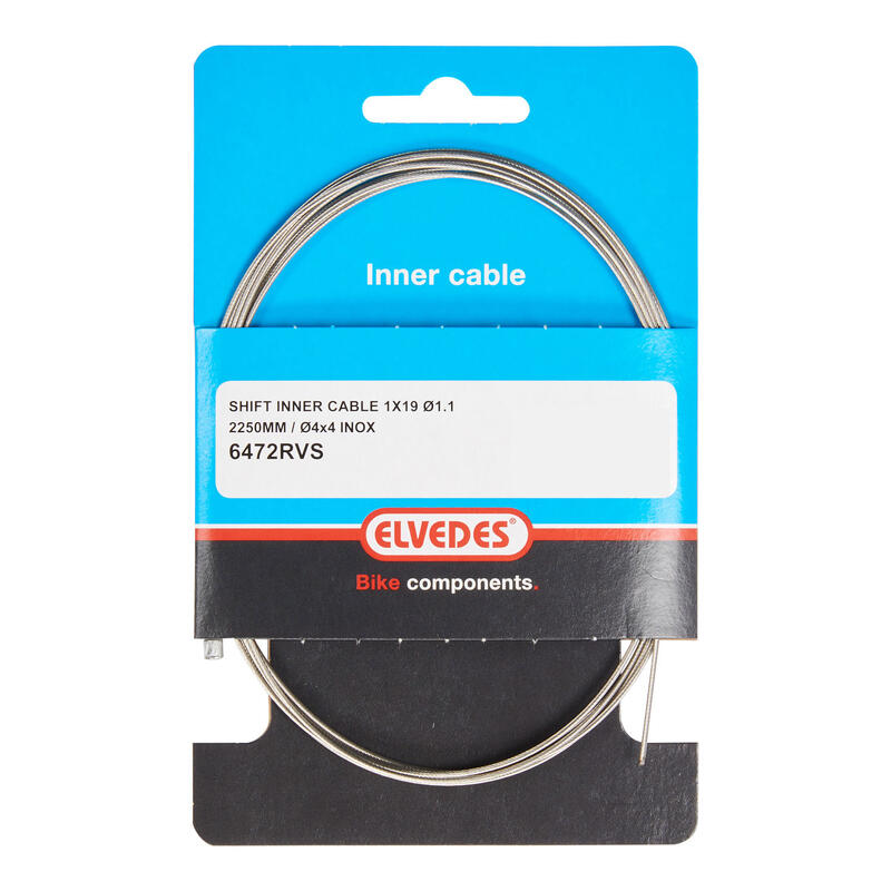 Elvedes Elvedes câble Dérailleur 1,1 mm L = 2.250MM NIPPEL acier inoxydable 4 *