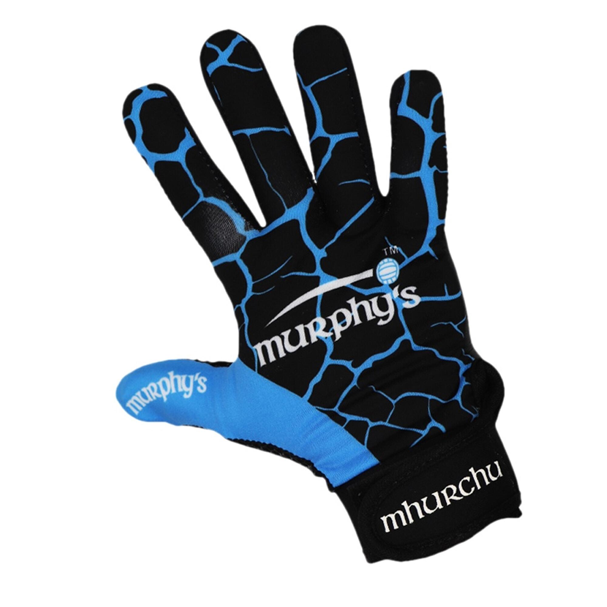 Unisex Adult Crackle Effect Gaelic Gloves (Blue/Black) 1/2