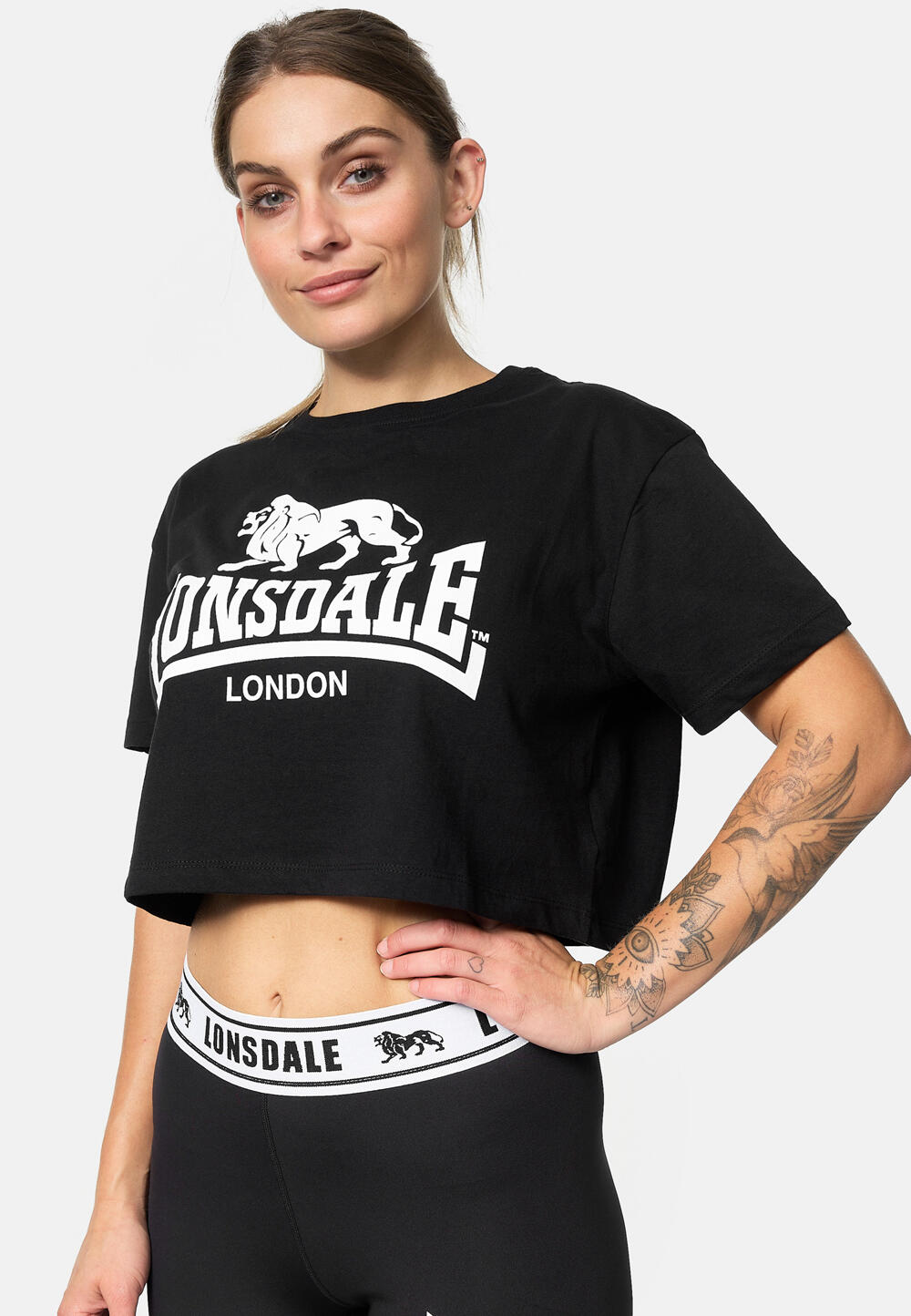 LONSDALE T-shirt da donna con cappuccio Lonsdale Gutch Common