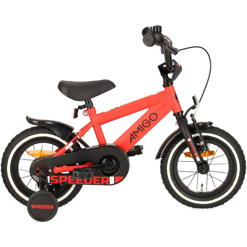 AMIGO Jongensfiets Speeder 12 Inch 21,5 cm Jongens Terugtraprem Rood/Zwart