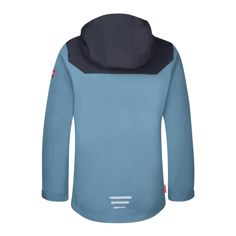 Kinder 3-in-1-Funktionsjacke Preikestolen Stahlblau/Schwarz/Mango