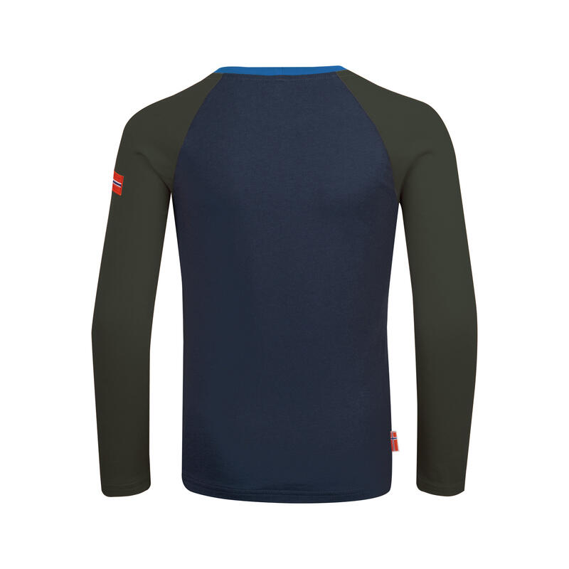 Kinder Longsleeve Preikestolen Mystik Blau/Efeugrün/Mittelblau