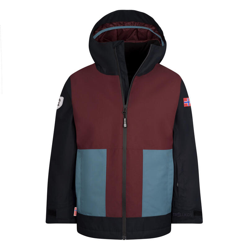 Veste de ski pour enfants RAULAND marron/noir/bleu acier