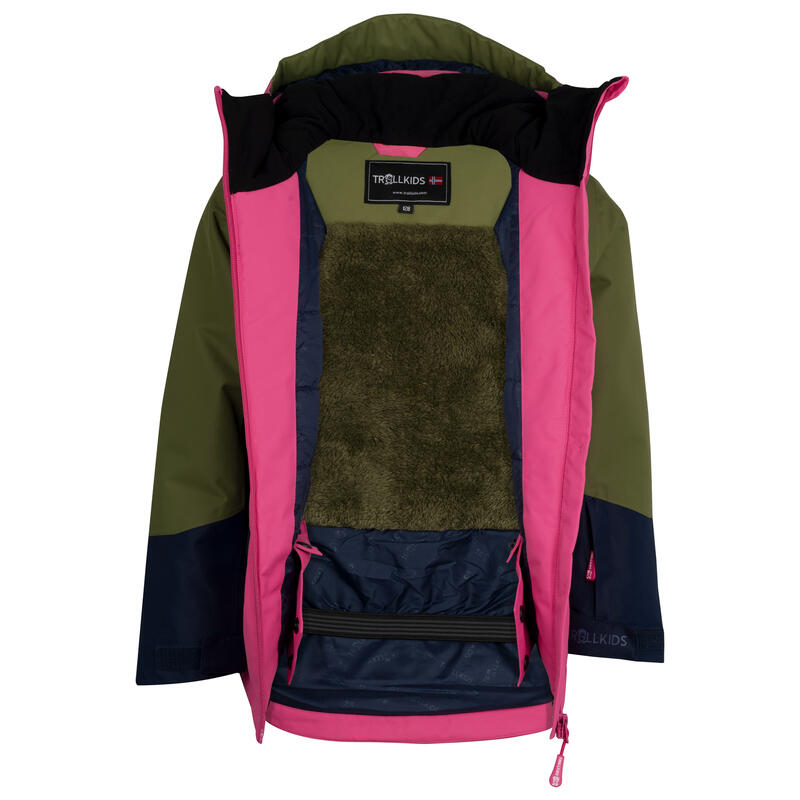 Veste de ski fille RAULAND Olive foncé/Magenta clair/Marine