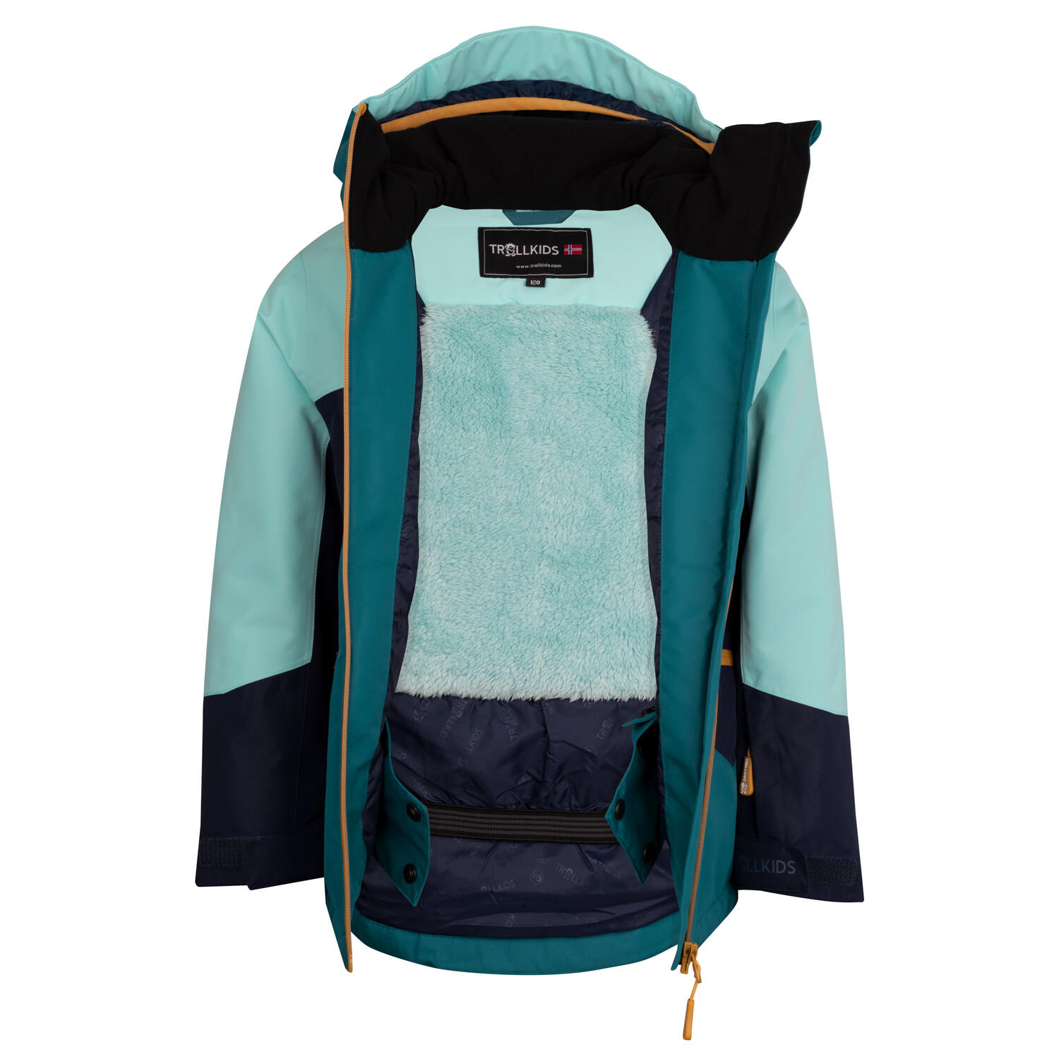 RAULAND girls' ski jacket in water blue/tea blue/navy/honey