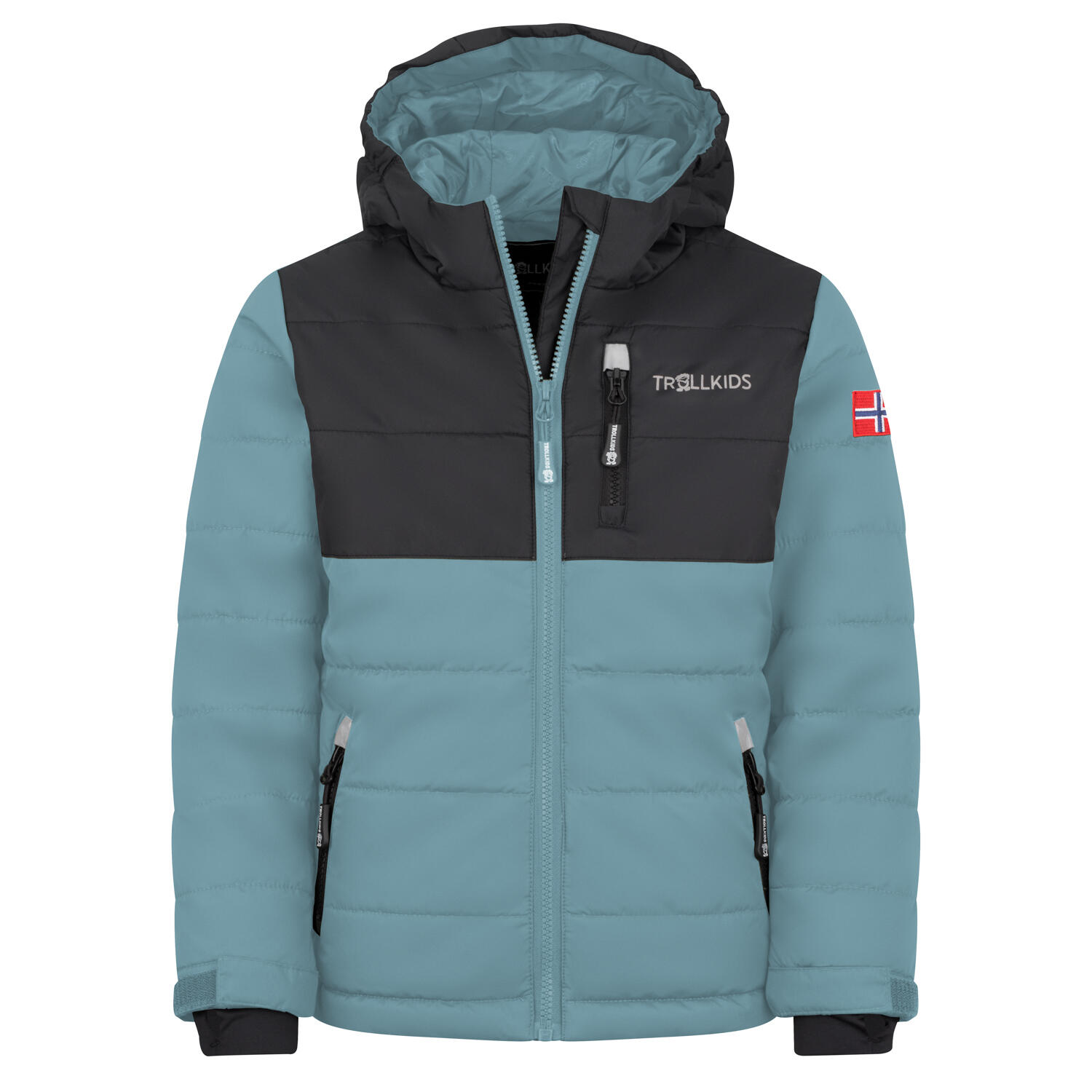 TROLLKIDS Kinder Winterjacke Hemsedal Stahlblau/Schwarz