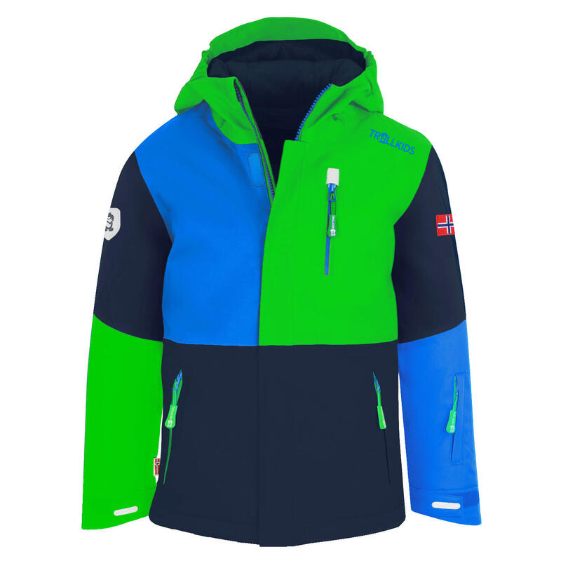 Veste de ski enfant Hallingdal vert clair/bleu