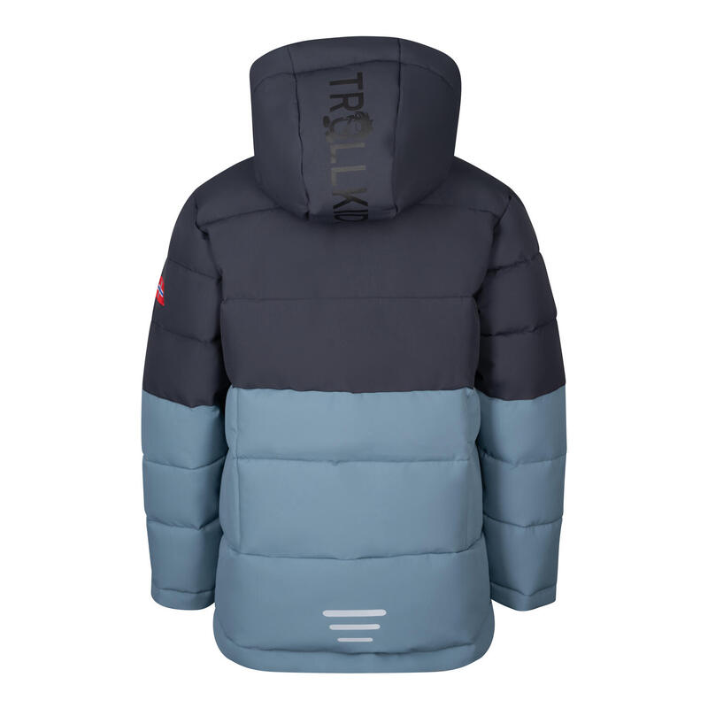 Kinder Winterjacke Gryllefjord Schwarz/Stahlblau/Mango