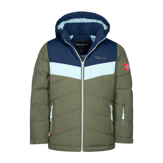 Mädchen Winterjacke Gryllefjord Marine/Dunkle Olive/Kalte Minze