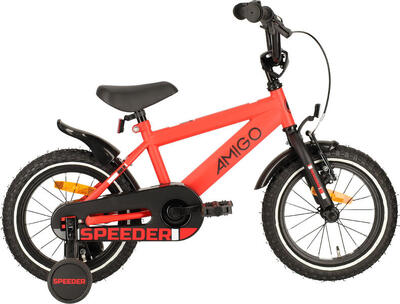 AMIGO Kinderfahrräder Jungen Speeder 12 Zoll Jungen Rücktrittbremse Schwarz/Blau