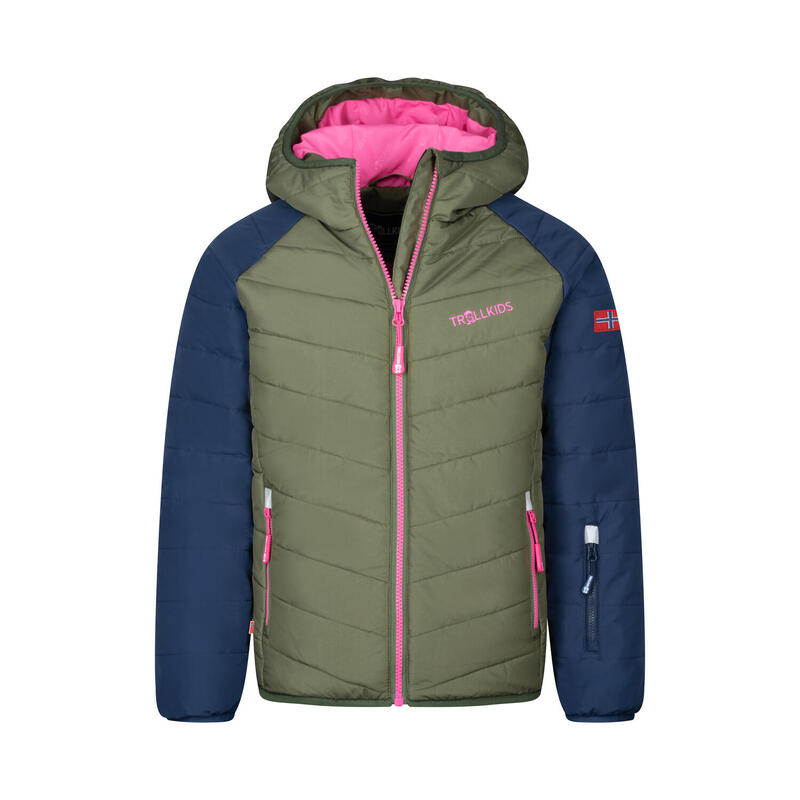 Kinder Schneejacke Myrkdalen Dunkle Olive/Marine/Hellmagenta