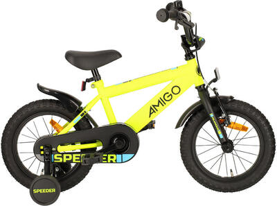 AMIGO Kinderfahrräder Jungen Speeder 12 Zoll Jungen Rücktrittbremse Schwarz/Blau