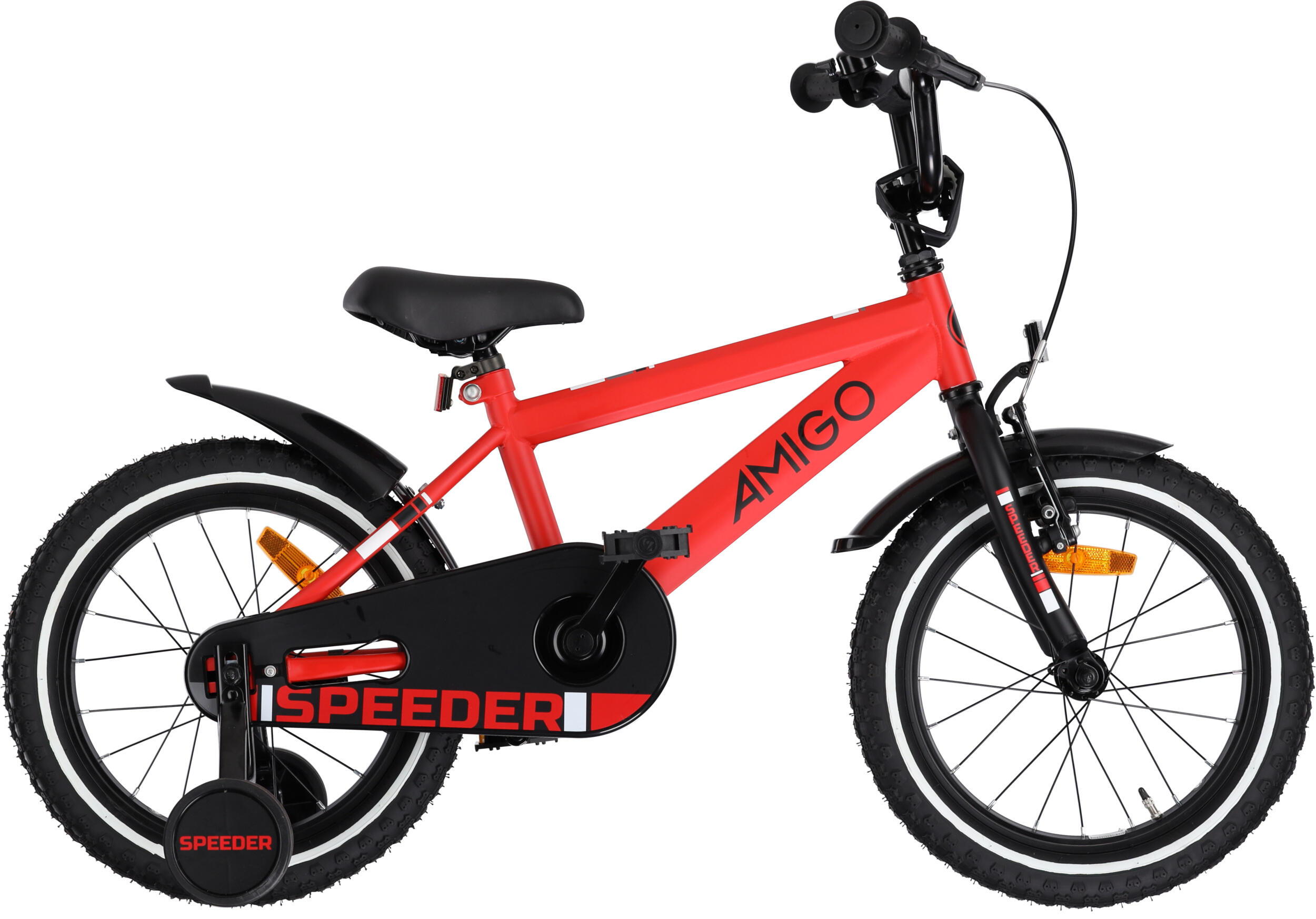 AMIGO AMIGO Kinderfahrräder Jungen Speeder 16 Zoll Jungen Rücktrittbremse Rot/Schwarz
