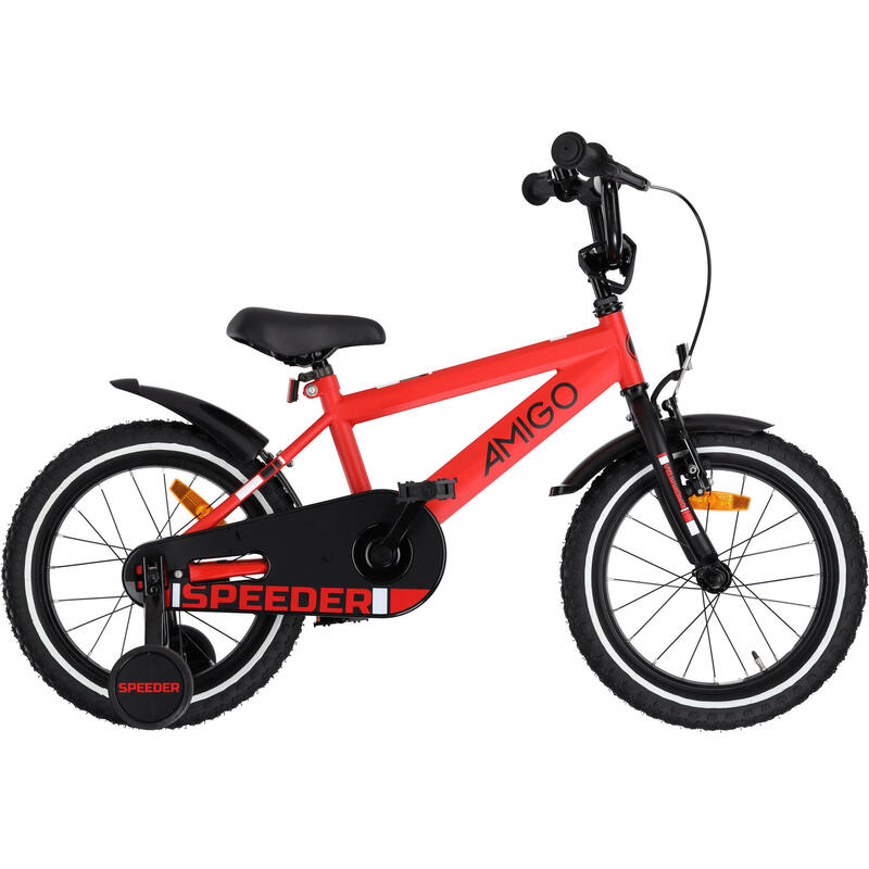 AMIGO Jongensfiets Speeder 16 Inch 27 cm Jongens Terugtraprem Rood/Zwart