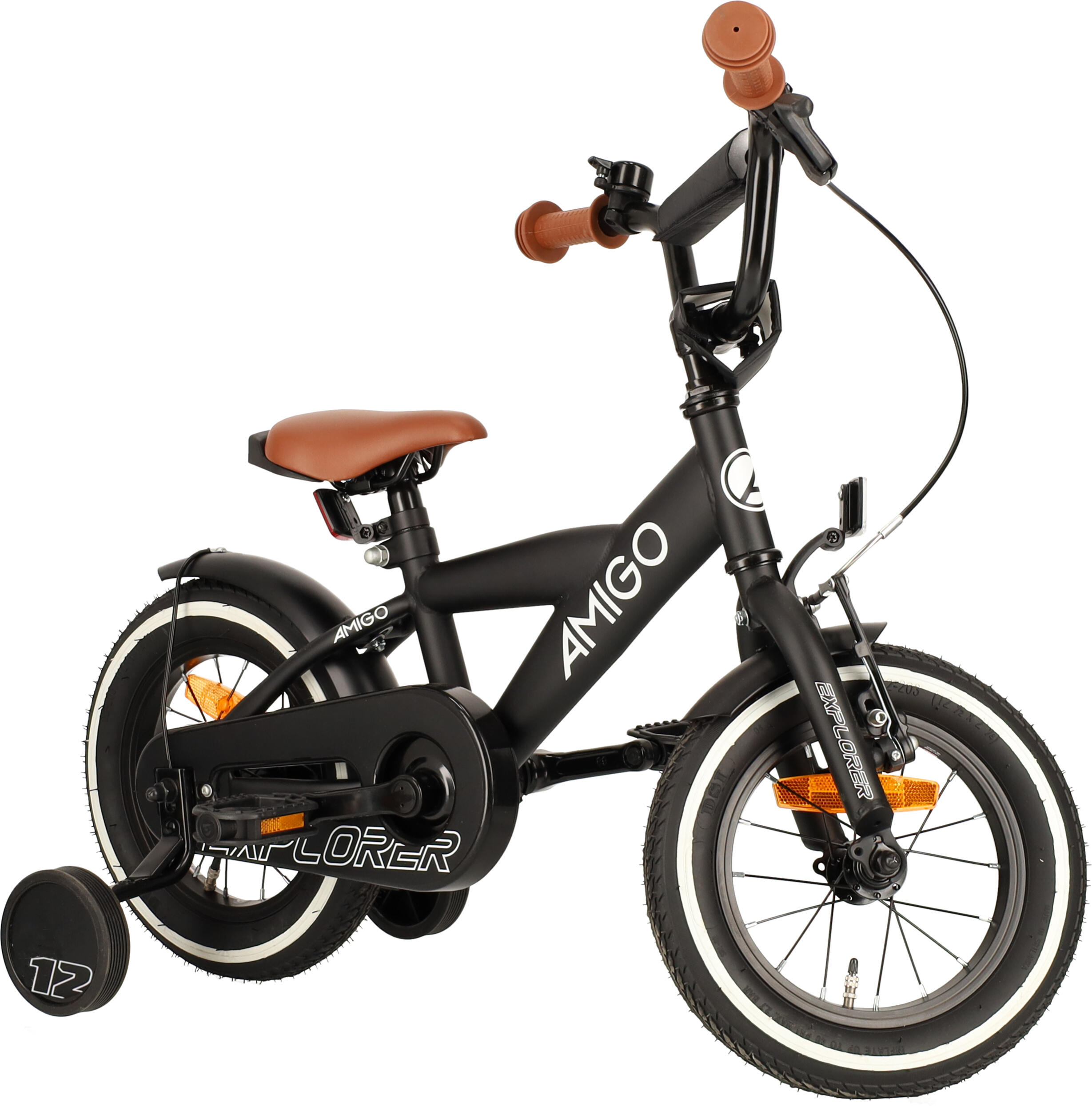AMIGO Jongensfiets Explorer 12 Inch Jongens Terugtraprem Zwart/Wit 5/7