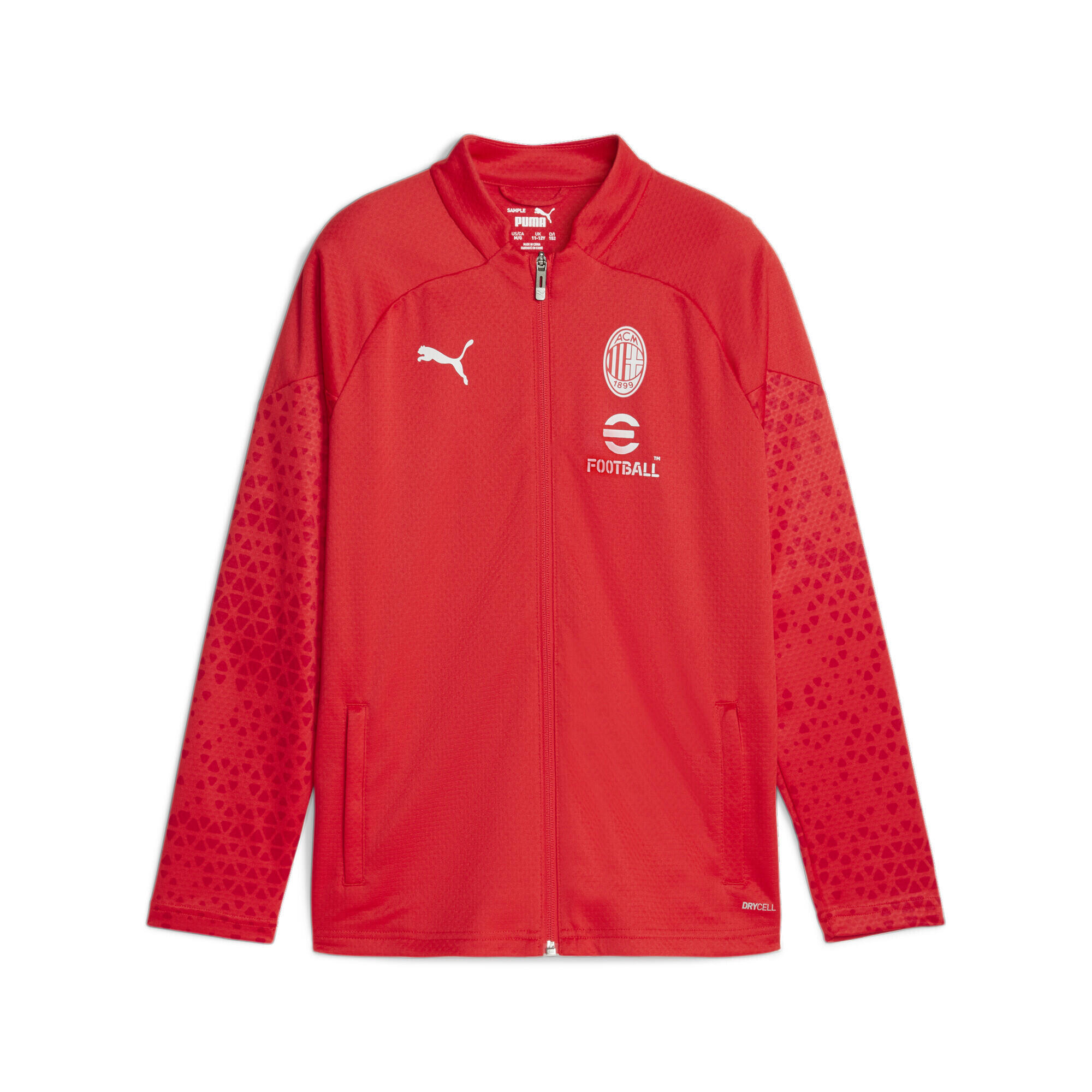 Giacca da training calcio AC Milan da ragazzi PUMA For All Time Red Feather Gray 1/2